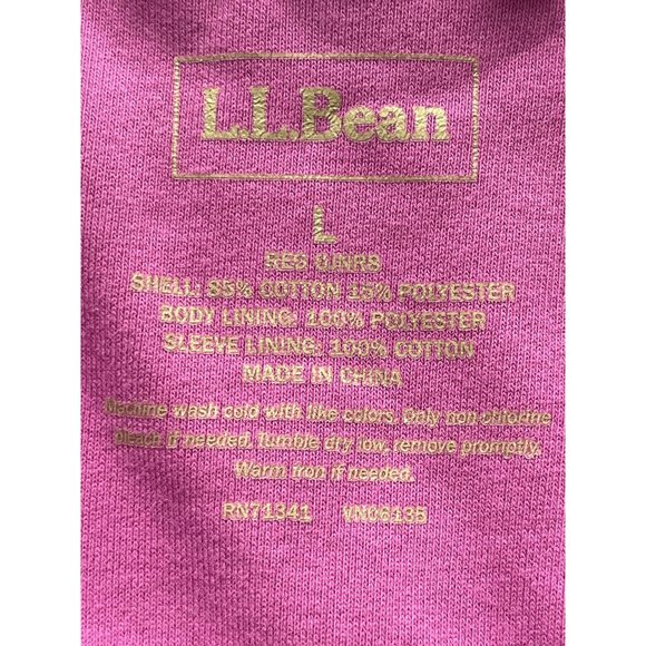 L.L. Bean Womens Jacket Large L Pink Faux Fur Lined Zip Long Sleeve Winter EE396 - Picture 7 of 11